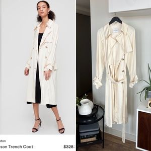 Aritzia Babaton Carson Cream new Trench Business Formal Casual Relaxed Coat Sz S